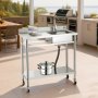 VEVOR Fregadero de Acero Inoxidable, 1000 x 500 x 1055 mm, de Un Seno con Grifo y Ruedas, Fregadero de Cocina para Garaje, Restaurante, Lavandería, Lavabo Exterior con Encimera Izquierda, Plata