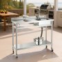 VEVOR Fregadero de Acero Inoxidable, 1200 x 500 x 1055 mm, de Un Seno con Grifo de Agua Caliente y Fría y Ruedas, para Garaje, Restaurante, Lavandería, Lavabo Exterior con Encimera Izquierda
