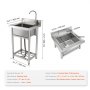VEVOR Fregadero Cocina Fregadero Bajo Encimera utilitario de acero inoxidable, fregadero pequeño independiente de 1 compartimento que incluye grifo y patas, fregaderos comerciales de un solo tazón de 410 x 330 x 220 mm