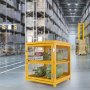 VEVOR Horizontal Cylinder Storage Cabinet, 4 x 33 lbs Cylinder Capacity, 31.02 x 30.04 x 35 inch Propane Storage Cage, Gas Cylinder Cabinet, Yellow Powder Coating, for Freon, Gases, Oxygen, Nitrogen