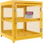 VEVOR Horizontal Cylinder Storage Cabinet, 4 x 33 lbs Cylinder Capacity, 31.02 x 30.04 x 35 inch Propane Storage Cage, Gas Cylinder Cabinet, Yellow Powder Coating, for Freon, Gases, Oxygen, Nitrogen