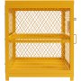 VEVOR Horizontal Cylinder Storage Cabinet, 4 x 33 lbs Cylinder Capacity, 31.02 x 30.04 x 35 inch Propane Storage Cage, Gas Cylinder Cabinet, Yellow Powder Coating, for Freon, Gases, Oxygen, Nitrogen