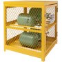 VEVOR Horizontal Cylinder Storage Cabinet, 4 x 33 lbs Cylinder Capacity, 31.02 x 30.04 x 35 inch Propane Storage Cage, Gas Cylinder Cabinet, Yellow Powder Coating, for Freon, Gases, Oxygen, Nitrogen