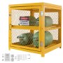 VEVOR Horizontal Cylinder Storage Cabinet, 4 x 33 lbs Cylinder Capacity, 31.02 x 30.04 x 35 inch Propane Storage Cage, Gas Cylinder Cabinet, Yellow Powder Coating, for Freon, Gases, Oxygen, Nitrogen