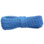 VEVOR 10.2 mm dynamic climbing rope, 60 m (197 ft) outdoor climbing rope, 25 kN breaking strength, stretchable fiber rope with steel carabiner for escape, rappelling, fire rescue, blue