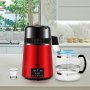 VEVOR Water Distiller 1L/hr, 750W Water Distiller, Distilled Water, Stainless Steel Distiller System, Red, Borosilicate Glass Jug, Pure Water Distillation for Household Use