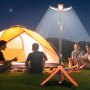 VEVOR LED Work Light with Stand, 8Ah, Rechargeable Cordless Camping Light, with 3 Lamp Heads, Detachable Tripod Stand, 2200 Lumens 3000K-6500K Dimmable, Portable Construction Lighting for Job Site