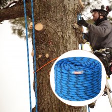 VEVOR Cuerda de Escalada Estática 12,7mm 45,7m Cuerda de Seguridad Exterior Azul