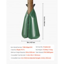 VEVOR 12 PCS Bolsa de Riego para Árboles de 75,7 L con Cremallera para Goteo