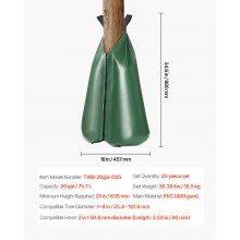 VEVOR 25 PCS Bolsa de Riego para Árboles de 75,7 L con Cremallera para Goteo