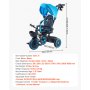 VEVOR Triciclos para Niños de 1 a 5 Años, Triciclo Infantil con Manillar de Empuje para Padres, Capota, Asiento Ajustable, Espacio de Almacenamiento, Cuadro de Acero al Carbono, Azul y Negro