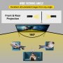 Amplio ángulo de visión de 160 grados para pantalla de proyector portátil VEVOR con proyección frontal y trasera.