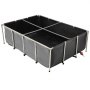 VEVOR Canvas Fish Pond, 1781.3 L Fish Tank, PVC Koi Tank with Transparent Viewing Window, Aquarium with Stainless Steel Frame & Drain Valve, for Breeding Koi, Goldfish (Black)