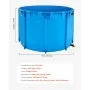 VEVOR Estanque de Lona Sobre Suelo 1700 L Tanque de PVC Sobre el Suelo 150 x 150 x 100 cm para Peces Dorados con Estructura Estable de Plástico y Válvula de Drenaje para Acuicultura, Riego, Azul