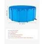 VEVOR Estanque de Lona Sobre Suelo 4550 L Tanque de PVC Sobre el Suelo 240 x 240 x 100 cm para Peces Dorados con Estructura Estable de Plástico y Válvula de Drenaje para Acuicultura, Riego, Azul