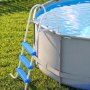 VEVOR Above Ground Pool Ladder, 3-Step Steel A-Frame Swimming Pool Stairs for 91.4 cm High Wall, 136 kg Capacity Entry/Exit Steps with Secure Non-Slip Sturdy Wide Step, Easy Setup, White & Blue