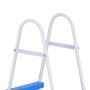 VEVOR Above Ground Pool Ladder, 3-Step Steel A-Frame Swimming Pool Stairs for 91.4 cm High Wall, 136 kg Capacity Entry/Exit Steps with Secure Non-Slip Sturdy Wide Step, Easy Setup, White & Blue