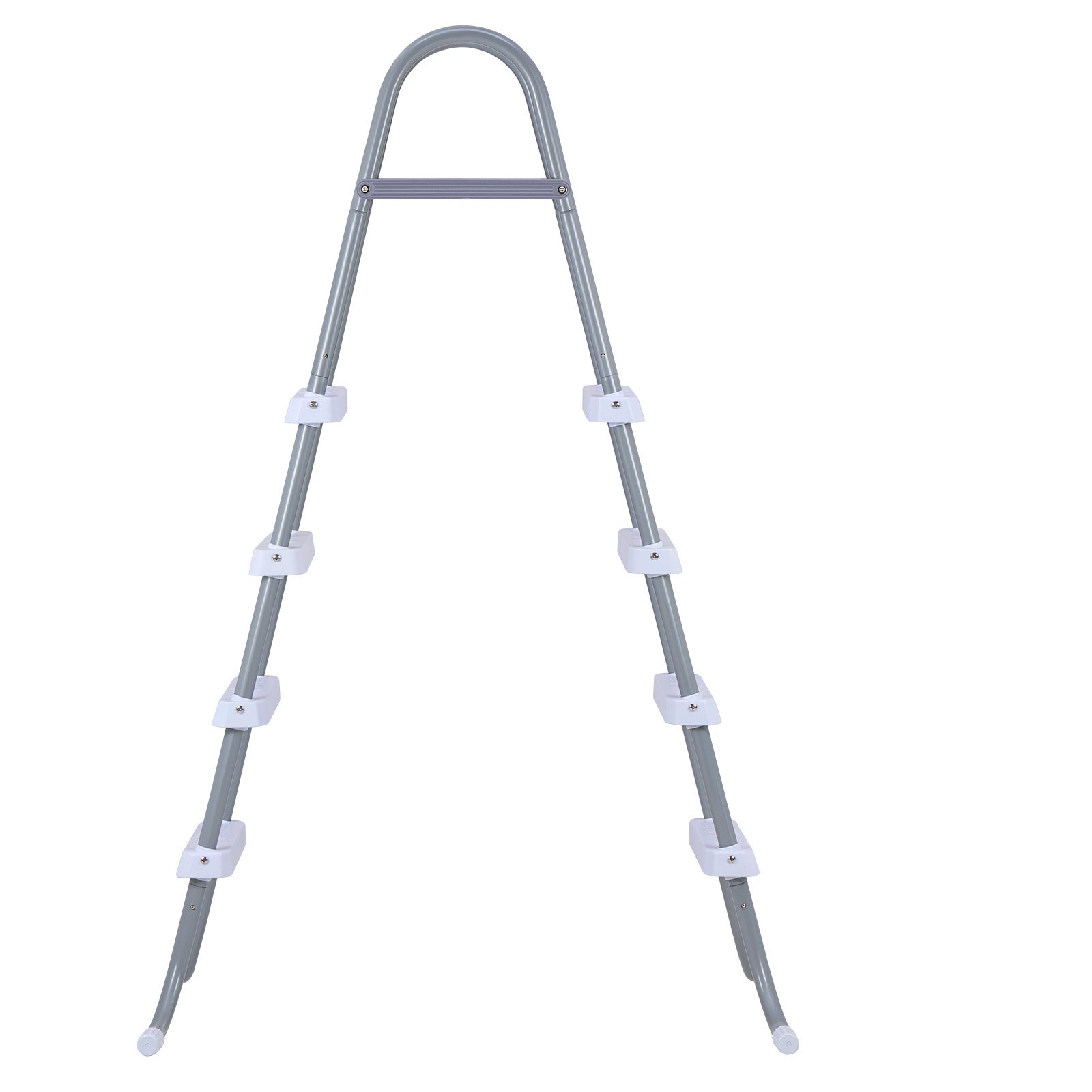 VEVOR Escalera para Piscina Desmontable de 4 Peldaños Capacidad 136kg, Escalera de Seguridad de Acero al Carbono Antideslizante con Patas de Goma, Pasamanos Ergonómicos para Piscina Elevada de 121,9cm