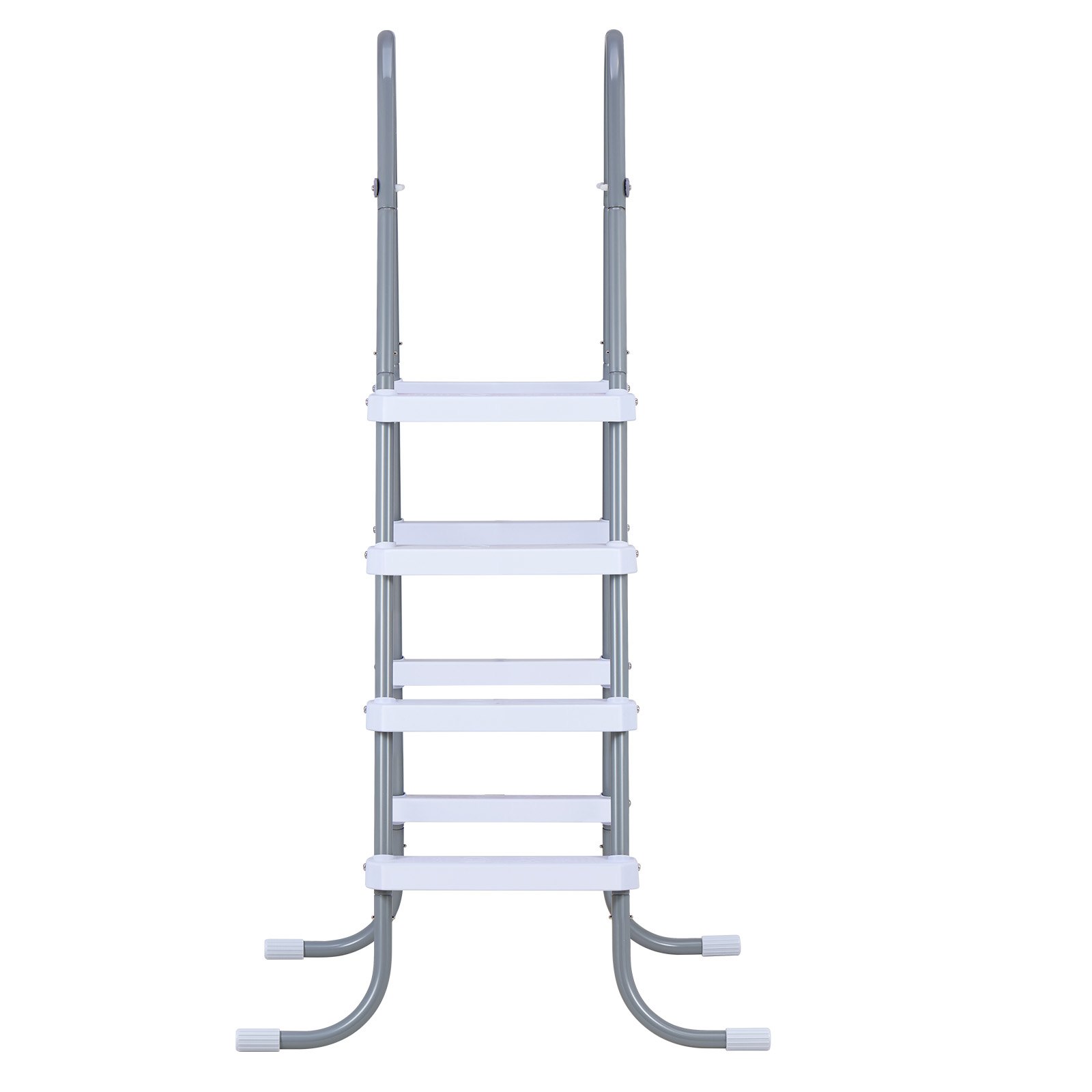 VEVOR Escalera para Piscina Desmontable de 4 Peldaños Capacidad 136kg, Escalera de Seguridad de Acero al Carbono Antideslizante con Patas de Goma, Pasamanos Ergonómicos para Piscina Elevada de 121,9cm