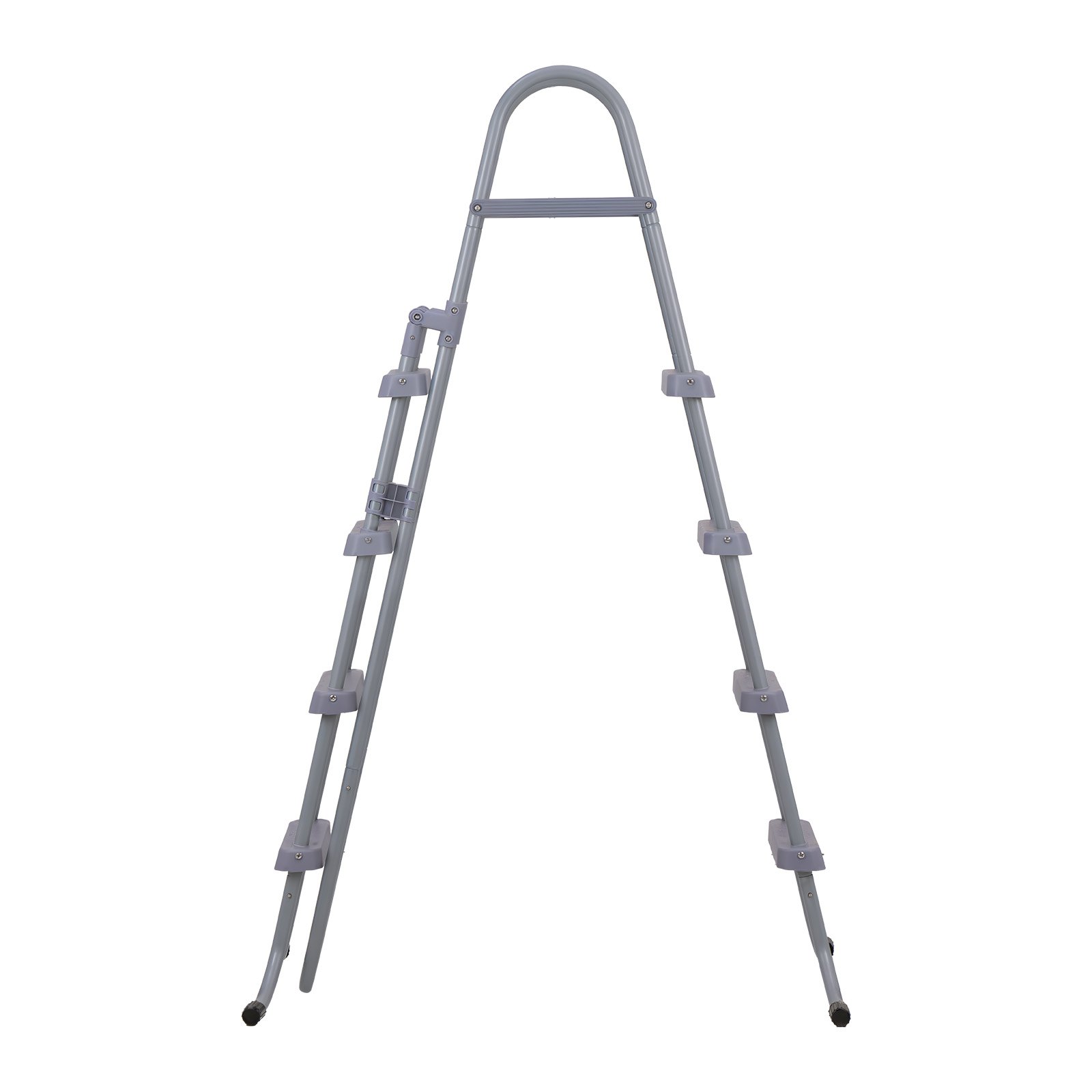 VEVOR Escalera para Piscina Desmontable de 4 Peldaños Capacidad 136kg, Escalera de Seguridad Antideslizante de Acero al Carbono con Pasamanos Ergonómicos, Patas de Goma para Piscina Elevada de 132,1cm