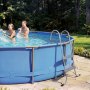 VEVOR Escalera para Piscina Desmontable de 2 Peldaños Capacidad 136 kg, Escalera de Seguridad de Acero al Carbono Antideslizante con Pasamanos Ergonómicos, Patas de Goma para Piscina Elevada de 83,8cm