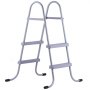 VEVOR Escalera para Piscina Desmontable de 2 Peldaños Capacidad 136 kg, Escalera de Seguridad de Acero al Carbono Antideslizante con Pasamanos Ergonómicos, Patas de Goma para Piscina Elevada de 83,8cm
