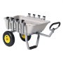 VEVOR Beach Fishing Cart, 90.7 kg Load Capacity, Fishing Cart with Poly Bed, Heavy-Duty Aluminum Alloy Frame, 330 mm All-Terrain Tires, 8 Rod Holders, Strap, Easy to Clean, for Outdoor Camping Picnic