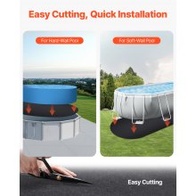 VEVOR Revestimiento para Piscina Ovalado 4,6x9,1 m para Piscinas Elevadas, Negro