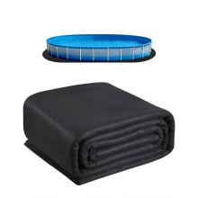 VEVOR Revestimiento para Piscina Ovalado 3,7x7,3 m para Piscinas Elevadas, Negro