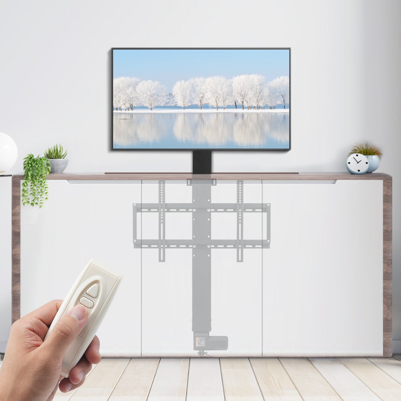 VEVOR Soporte de Base para TV 81-152cm/32-60' Soporte de TV de Pie para Pantalla Plana LCD/LED/OLED Soporte Eléctrico para TV Lift Stand Motorized (81-152cm/32-60)