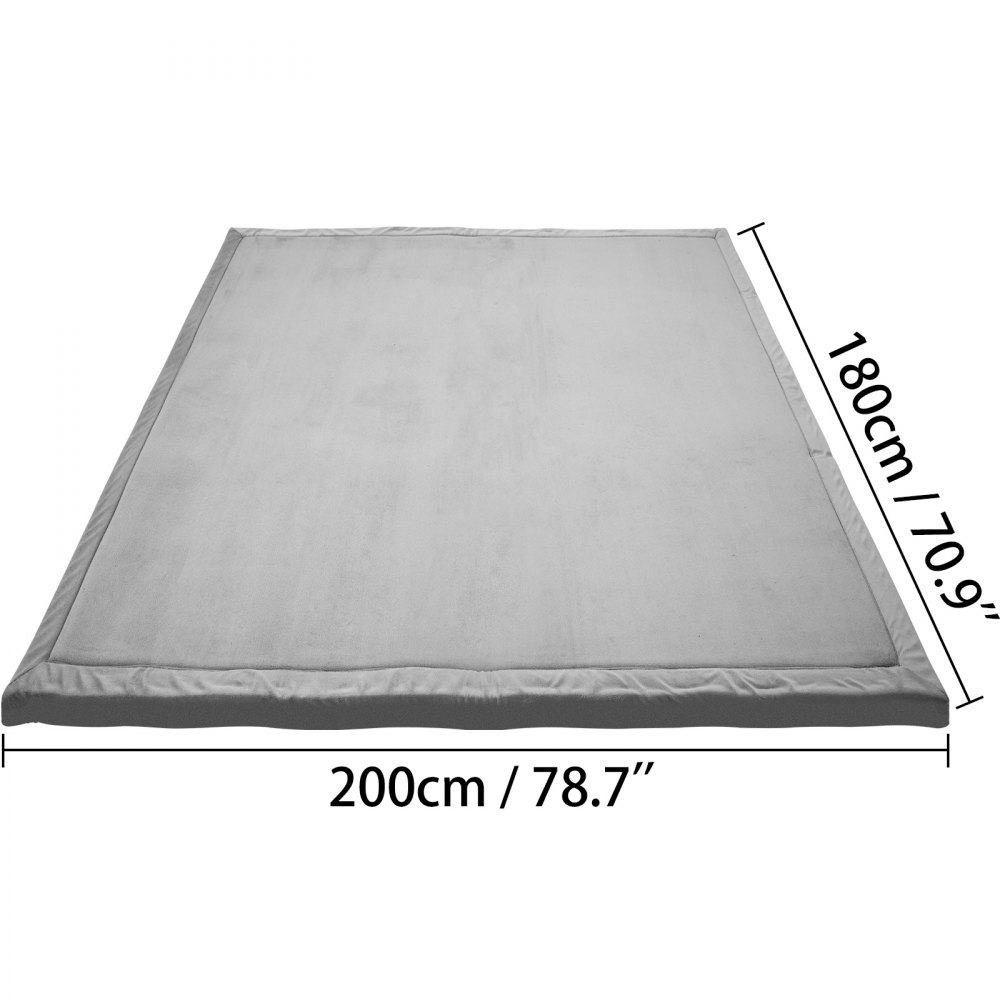 6.5x5.9ft Alfombras De Juegos Para Bebés Gris Limpieza Rápida Reversible