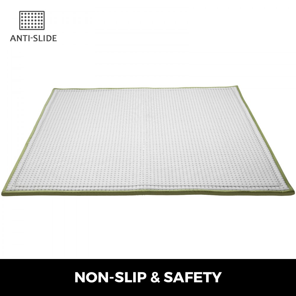 Alfombra De Juego Para Bebés Suaves Lana De Coral Y Espuma 2 X 2.4m Manta Verde