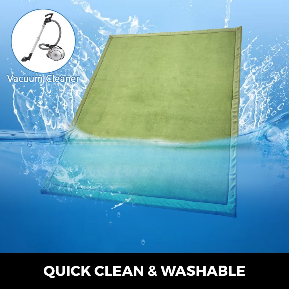 Alfombra De Juego Para Bebés Suaves Lana De Coral Y Espuma 2 X 2.4m Manta Verde