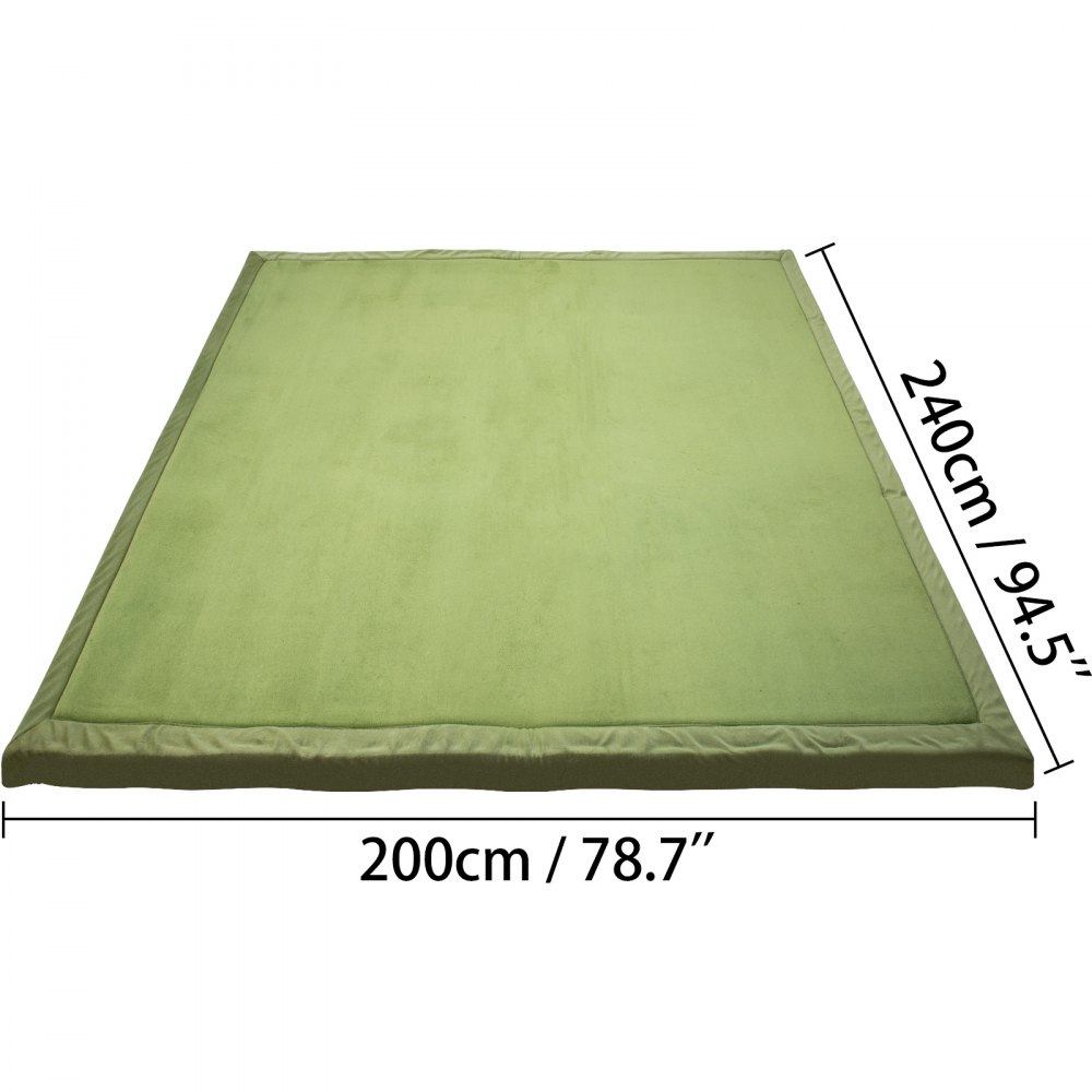 Alfombra De Juego Para Bebés Suaves Lana De Coral Y Espuma 2 X 2.4m Manta Verde