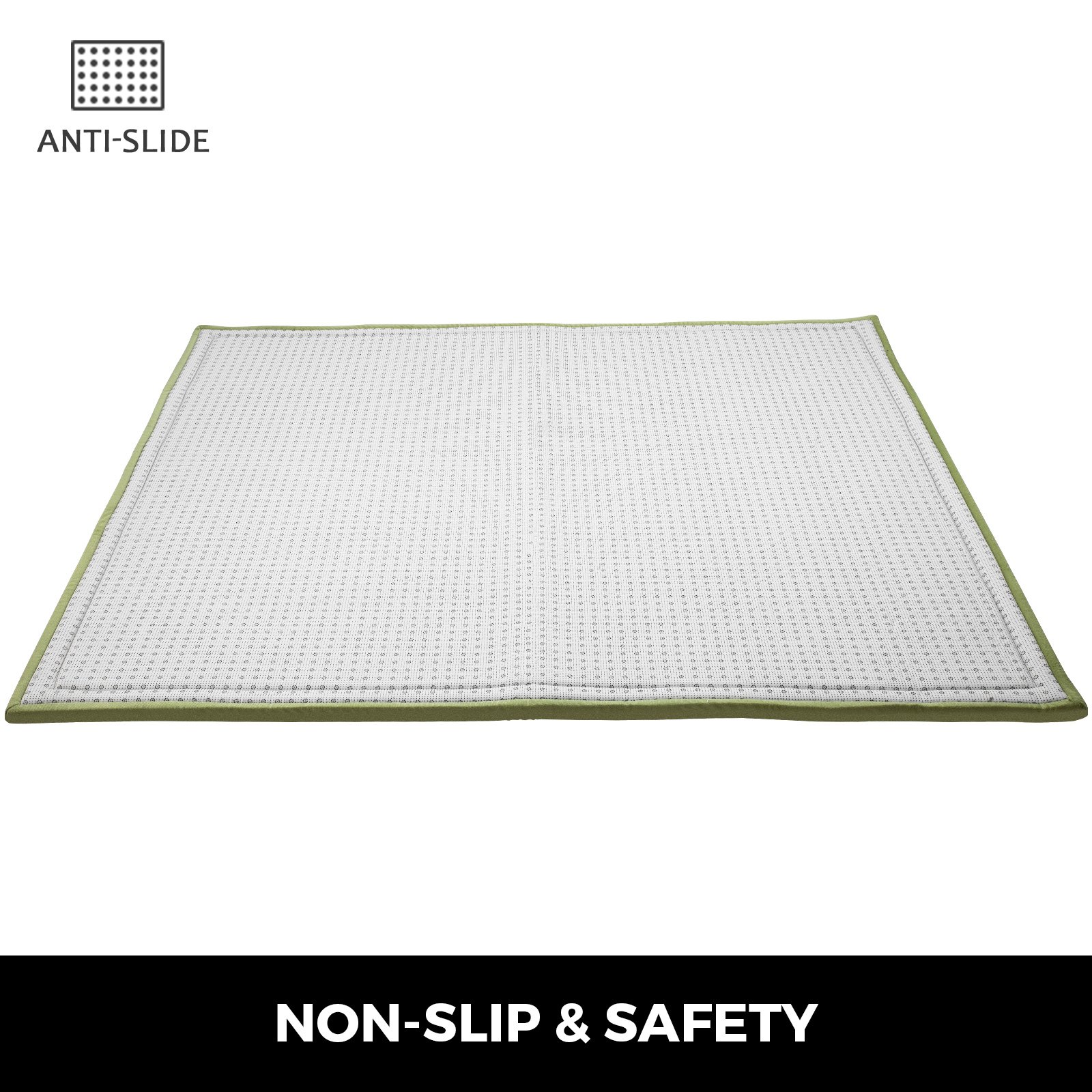 Alfombra De Juego Para Bebés Suaves Lana De Coral Y Espuma 2 X 2.4m Manta Verde