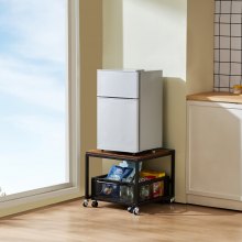 VEVOR Mini Refrigerador con Carrito de Almacenamiento Marrón 500 x 500 x 430 mm