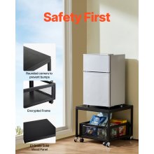 VEVOR Mini Refrigerador con Carrito de Almacenamiento y Ruedas Giratorias Negro