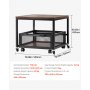 VEVOR Mini Refrigerador con Soporte de Almacenamiento, con Carrito de Almacenamiento Móvil y Ruedas Giratorias, para Cafetería, Robusto, para Dormitorio en Casa, Marrón Oscuro, 500 x 500 x 430 mm