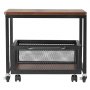 VEVOR Mini Refrigerator Stand, Refrigerator Holder with 90 kg Load Capacity, Refrigerator Table with Movable Storage Cart & Swivel Wheels, Beverage Refrigerator Stand for Coffee Bar/Apartment, Dark Brown