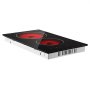VEVOR Placa Vitrocerámica, 52 x 30 cm, 2 Zonas de Cocción, 3000 W 220 V, Portátil, Control Táctil, con 9 Niveles de Potencia, Temporizador, Bloqueo Infantil, Protección Contra Sobrecalentamiento