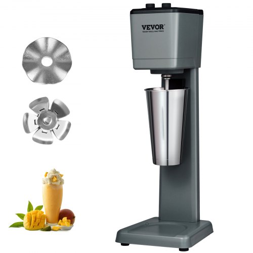VEVOR Batidora Eléctrica para Batidos de Un Solo Cabezal, 375 W, 3 Velocidades, 15000/18000/21000 RPM, Vaso de Acero Inoxidable de 820 ml para Preparar Bebidas, Té con Leche, Batidos, Barra Casera