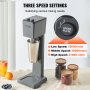 VEVOR Batidora Eléctrica para Batidos de Un Solo Cabezal, 375 W, 3 Velocidades, 15000/18000/21000 RPM, Vaso de Acero Inoxidable de 820 ml para Preparar Bebidas, Té con Leche, Batidos, Barra Casera