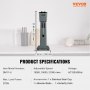 VEVOR Batidora Eléctrica para Batidos de Un Solo Cabezal, 375 W, 3 Velocidades, 15000/18000/21000 RPM, Vaso de Acero Inoxidable de 820 ml para Preparar Bebidas, Té con Leche, Batidos, Barra Casera