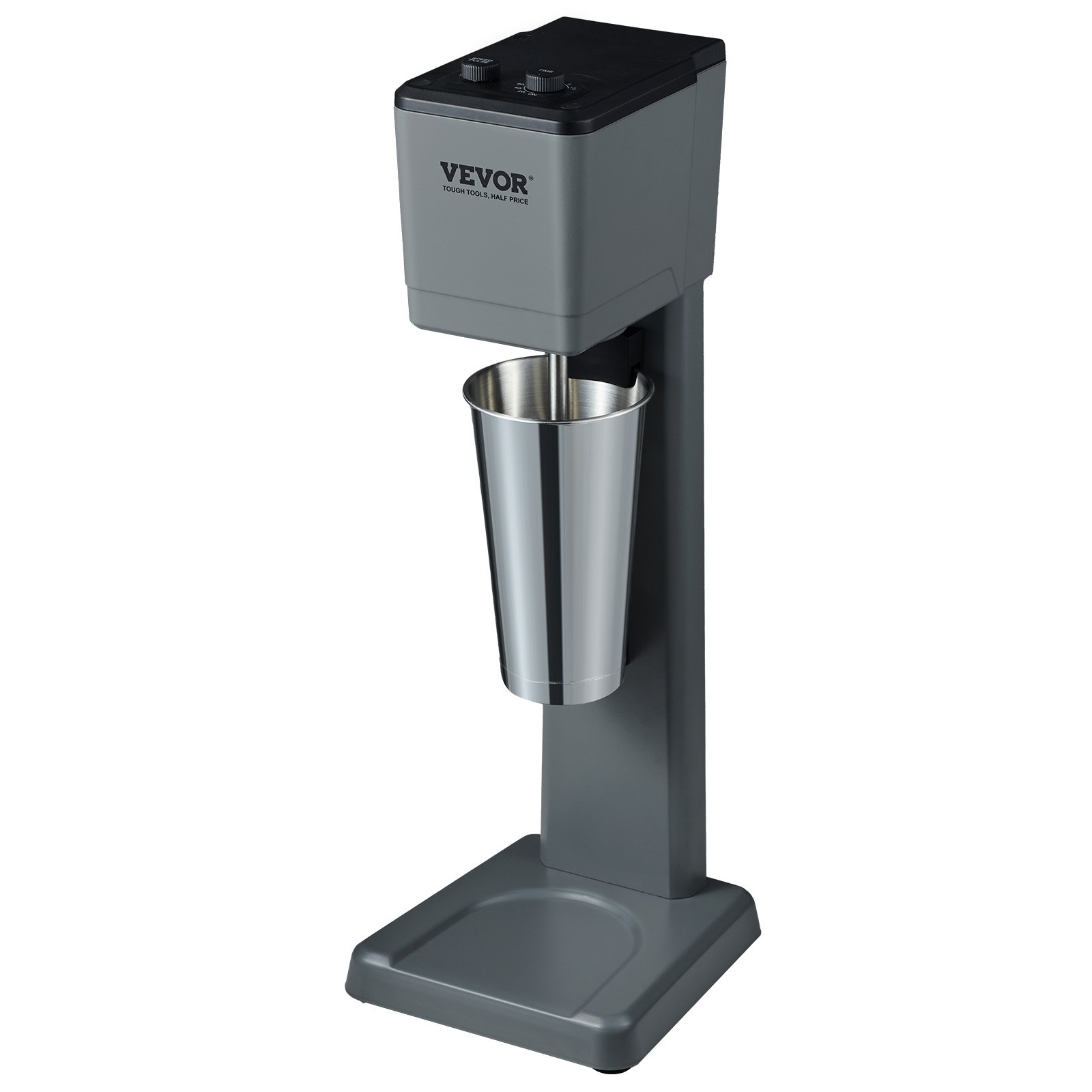 VEVOR Batidora Eléctrica para Batidos de Un Solo Cabezal, 375 W, 3 Velocidades, 15000/18000/21000 RPM, Vaso de Acero Inoxidable de 820 ml para Preparar Bebidas, Té con Leche, Batidos, Barra Casera