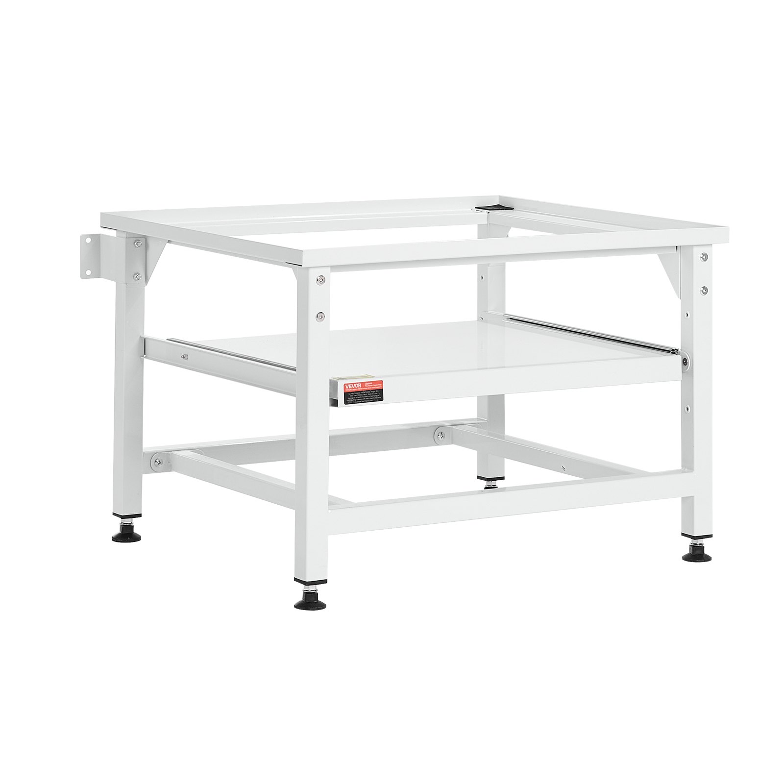 VEVOR Soporte para Lavadora Alto de 430 mm, Base de Lavadora de Acero Resistente, Capacidad de Carga de 318 kg, Pedestal Universal para Secadora con Bandeja Extraíble, Patas Antideslizantes, Blanco