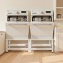 VEVOR Soporte para Lavadora Alto de 370 mm, Base de Lavadora de Acero Resistente, Capacidad de Carga de 318 kg, Pedestal Universal para Secadora con Bandeja Extraíble, Patas Antideslizantes, 2 Piezas