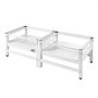 VEVOR Soporte para Lavadora Alto de 370 mm, Base de Lavadora de Acero Resistente, Capacidad de Carga de 318 kg, Pedestal Universal para Secadora con Bandeja Extraíble, Patas Antideslizantes, 2 Piezas
