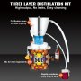 VEVOR Destilar Alcohol Destilador de para Uso Doméstico con Bomba de Agua Capacidad de 50L Kit de Destilación de de Acero Inoxidable Kit de Destilador