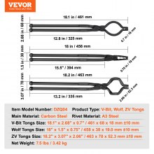 VEVOR Pinzas de herrería Pinzas de herrería 3 PCS 46cm V Boca de lobo ZV Herrero