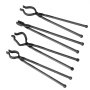 VEVOR Blacksmith Tongs Set, V-Bit, Wolf, ZV, Gripping Tongs 4 pcs. Carbon Steel Blacksmith Tongs, 465 x 60 x 19 mm / 461 x 68 x 18 mm / 458 x 38 x 19.0 mm / 463 x 78 x 52.3 mm, with Extended Handle
